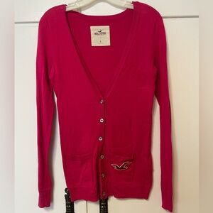 Hollister Women's Vibrant Pink Cardigan